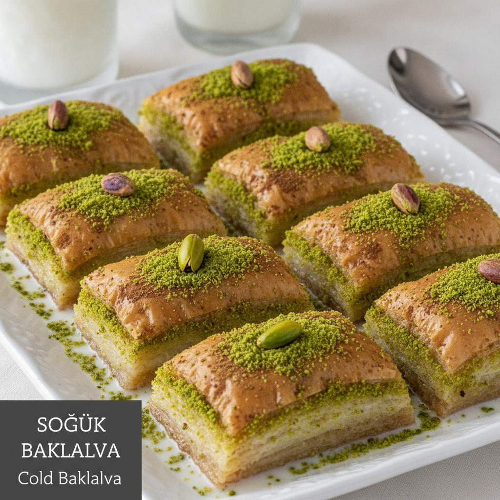 Cold/Soguk Baklava with Pistachios