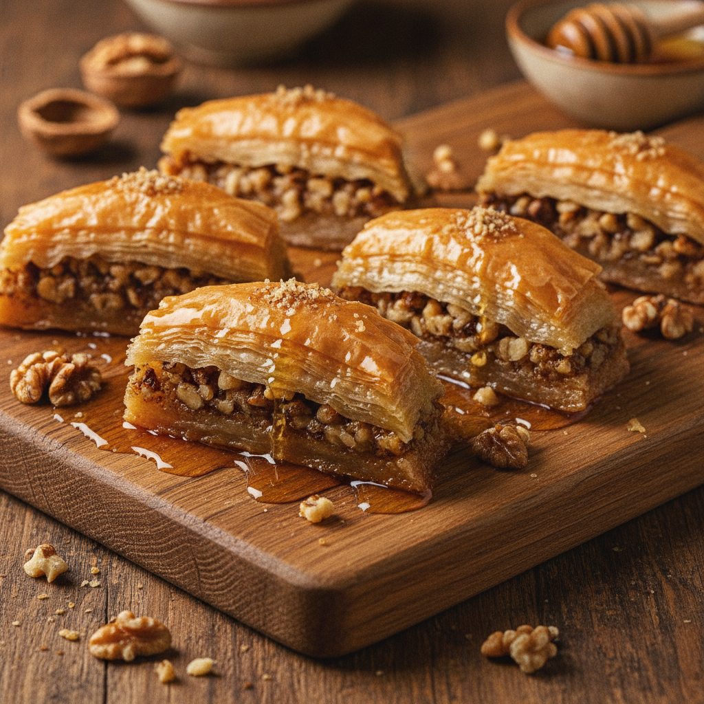 Homemade Baklava with Walnuts